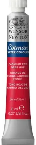 Vopsea de acuarelă Winsor & Newton Cotman - Roșu de cadmiu, 8 ml