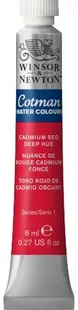 Vopsea de acuarelă Winsor & Newton Cotman - Roșu de cadmiu, 8 ml