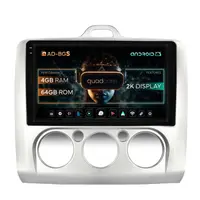 Navigatie 2K Ford Focus MK2 (2004-2011), Clima Manuala, Android, S-Quadcore 4GB RAM + 64GB ROM, 9.5 Inch - AD-BGS90042K+AD-BGRKIT112