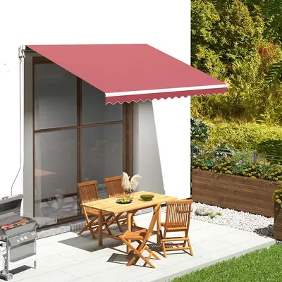 vidaXL Pânză de rezervă copertină, roșu vișiniu, 330x245 cm, poliester