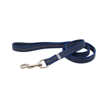 Lesa Herm. Sprenger din nailon pentru dresaj cu insertie cauciucata cu maner - Albastru - 120 cm