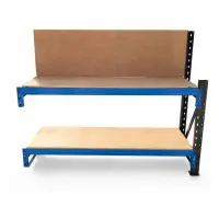 Prelungire pentru masa de lucru industriala cu panou din placaj L2000 x D600 x H1000/1500mm-1000kg/nivel GRAY &amp; BLUE