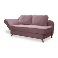 Șezlong roz prăfuit cu tapițerie din catifea reiată (cu colț pe partea stângă) Chic Charlotte – Miuform