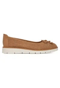 Mocasini dama - piele ecologica - bej -