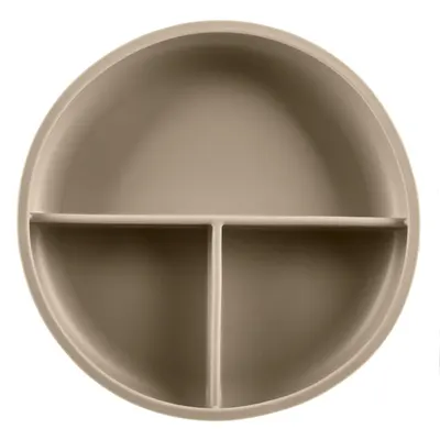Farfurie din silicon cu compartimente și ventuză Zopa - Sand Beige