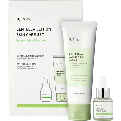 Centella Gel-crema calmanta, 60ml + Ser Tea Tree, 15m, Iunik