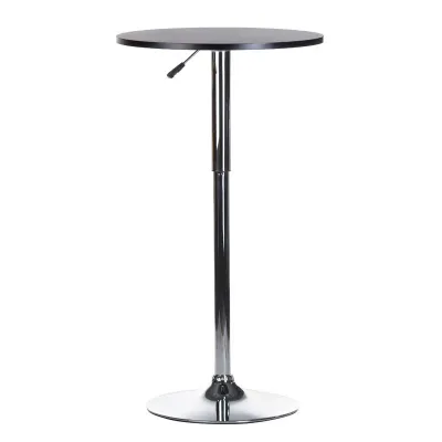 Masa rotunda de bar, inaltime reglabila hidraulic, diametru blat 60 cm, negru