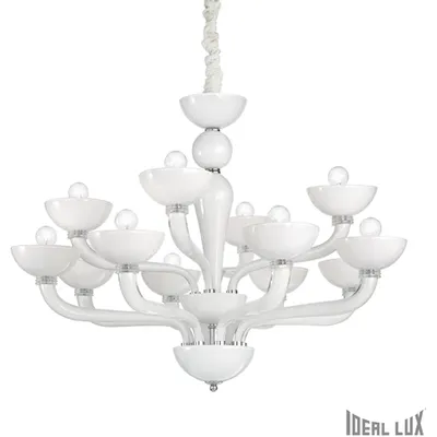 candelabru Casanova, 12 becuri, dulie E14, D:890 mm, H:750/1650 mm, Alb