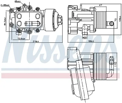 Radiator ulei termoflot cu carcasa filtru ulei potrivit AUDI A6 C7 2.0D 03.11-09.18
