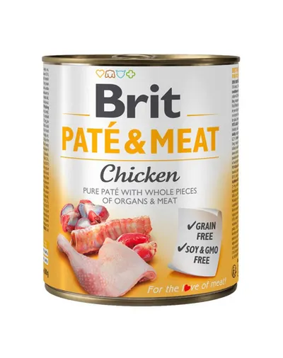 BRIT Pate&Meat chicken 800 g Hrana pentru caini adulti, pateu cu pui