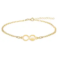 Amour - Bratara personalizata infinit si inimioara din argint 925 placat cu aur galben 24K