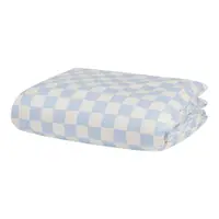 Husă de pilotă albastru-deschis/crem din bumbac satinat pentru pat de o persoană 140x200 cm Plu – noo.ma
