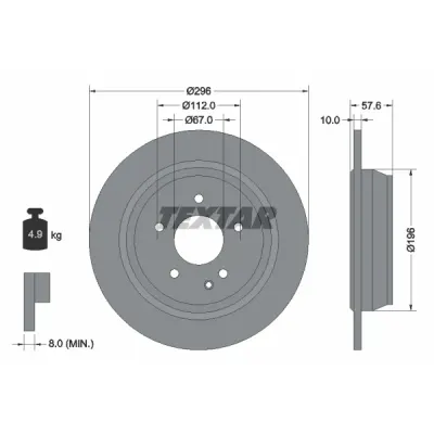 Disc frana TEXTAR 93123503