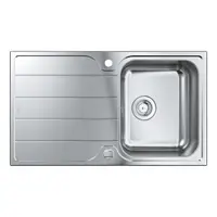 Chiuveta bucatarie Grohe 31571SD1, 860 x 500 mm, picurator, 1 cuva, evacuare automata, kit montaj si evacuare, Inox satinat