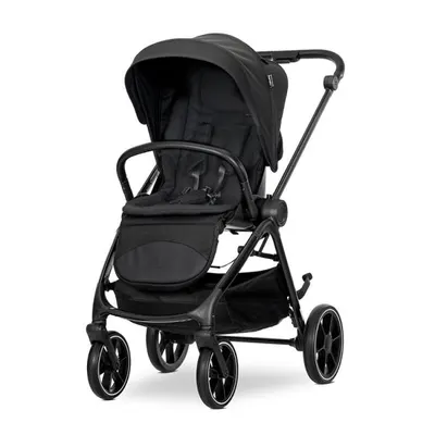 Carucior 2 in 1 pentru copii Lorelli Venice Black, cadru din aluminiu, suspensii, sezut reversibil, geanta, greutate admisa 22 kg