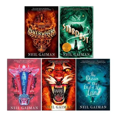 Neil Gaiman American Gods 5 Books Collection Set (American Gods, Neverwhere, Anansi Boys, Stardust, Fragile Things)