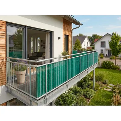 Paravan pentru balcon verde din plastic 500x90 cm – Garden Pleasure