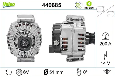 Alternator (14v, 200a) Potrivit Mercedes C (a205), C (c205), C T-Model (s205), C (w205), Cls (c218), Cls Shooting Brake (x218), E (a207), E (c207), E T-Model (s212), E (w212) 1.8-2.2d 06.06