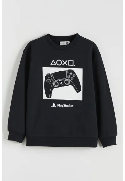 Bluza de trening cu imprimeu PlayStation - Negru