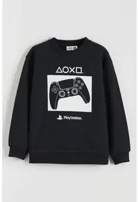 Bluza de trening cu imprimeu PlayStation - Negru