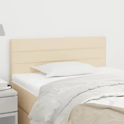 vidaXL Tăblie de pat, crem, 90x5x78/88 cm, textil