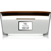 Woodwick Lavender & Cedar lumânare parfumată cu fitil din lemn (hearthwick)