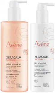 Avène XeraCalm Nutrition Set - Cremă de duș și lapte hidratant, 500 + 400 ml