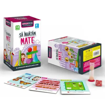 Joc copii 8 ani +, Sa invatam matematica, 56 cartonase interactive