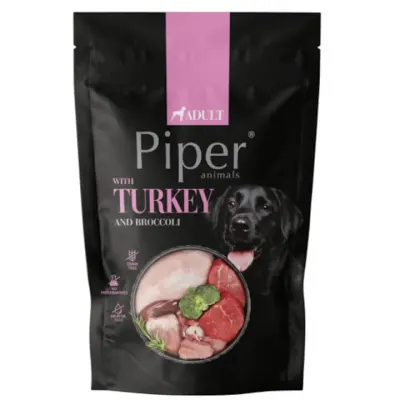Hrana umeda pentru caini Piper Adult cu curcan broccoli 500 gr