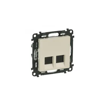 Priza dubla RJ45 Valena Life - category 5e UTP - cu Capac - ivory