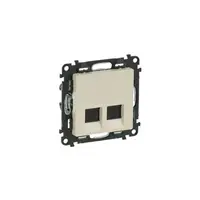 Priza dubla RJ45 Valena Life - category 5e UTP - cu Capac - ivory