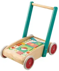 Tender Leaf Toys Wooden Walker - Cu blocuri colorate