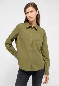 Camasa Dama - Style Killeen - Regular Fit - Design Clasic - Maneci Lungi - Cu Guler - Cu Nasturi - Bumbac - Verde - Verde