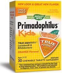Primadophilus Kids Probiotic, portocală, 30 tablete, Nature's Way