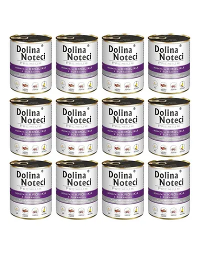 DOLINA NOTECI Premium bogat în iepure cu merișoare 12 x 800 g
