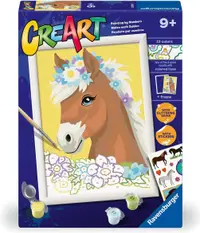 Set pentru pictură după numere Ravensburger CreArt - Cal cu flori