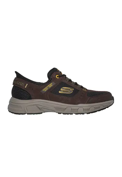Pantofi Slip-Ins de plasa cu garnituri de piele intoarsa pentru drumetii Oak Canyon - Maro