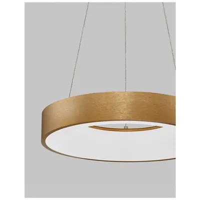 Lampa suspendata RANDO THIN Brushed Auriuen Aluminiu & Acrylic LED 30 Wat 230 Volt 1950Lm 3000K IP20