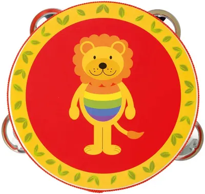 Instrument muzical din lemn Orange Tree Toys - Tamburină, leu