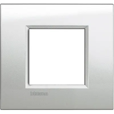 Rama ornament 2 module Bticino Living Light LNA4802GL, moonlight silver