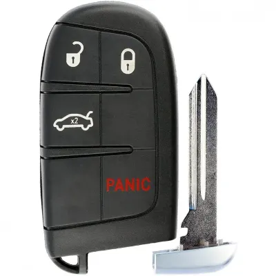 Carcasa Cheie Auto Techstar® compatibila cu Chrysler, Dodge, Jeep, Fiat, 4 Butoane, Cu Lama, Pini Baterie