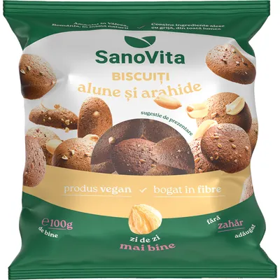 Biscuiti cu Alune si Arahide fara Zahar Adaugat 100g