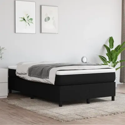 vidaXL Cadru de pat cu arcuri, negru, 120x200 cm, textil
