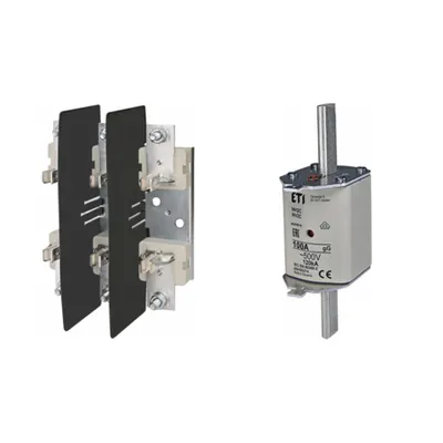 Pachet Protectie Circuit Trifazat: Soclu Siguranta Fuzibila NH2 3P (M10/M10), Siguranta Fuzibila NH2C gG 100A 500V