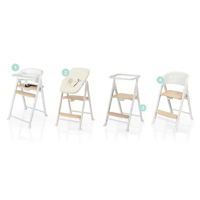 Scaunel multifunctional, Primabobo, Beli, 4 in 1, Functie de sezlong, 4 trepte de inaltime, 5 trepte pentru suportul de picioare, Sustine 110 kg, De la nastere, Alb