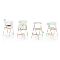 Scaunel multifunctional, Primabobo, Beli, 4 in 1, Functie de sezlong, 4 trepte de inaltime, 5 trepte pentru suportul de picioare, Sustine 110 kg, De la nastere, Alb