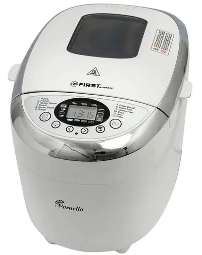 Mașină de pâine First Austria - FA-5152-3, 850W, 12 programe, albă
