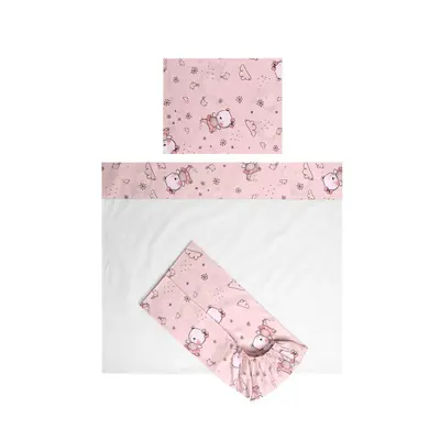 Lenjerie de pat Lorelli 3 piese Lorelli Tiny Dream Trio 60 x 120 cm Pink Ballerina Bear