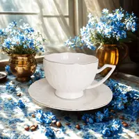 Serviciu de ceai și cafea Morello - 6 cești cu farfurioare, 220 ml, Silver