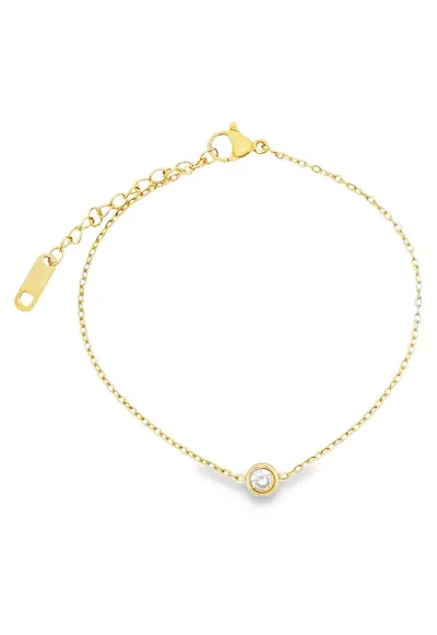 Bratara Placata cu Aur 14k Bezel Solitaire